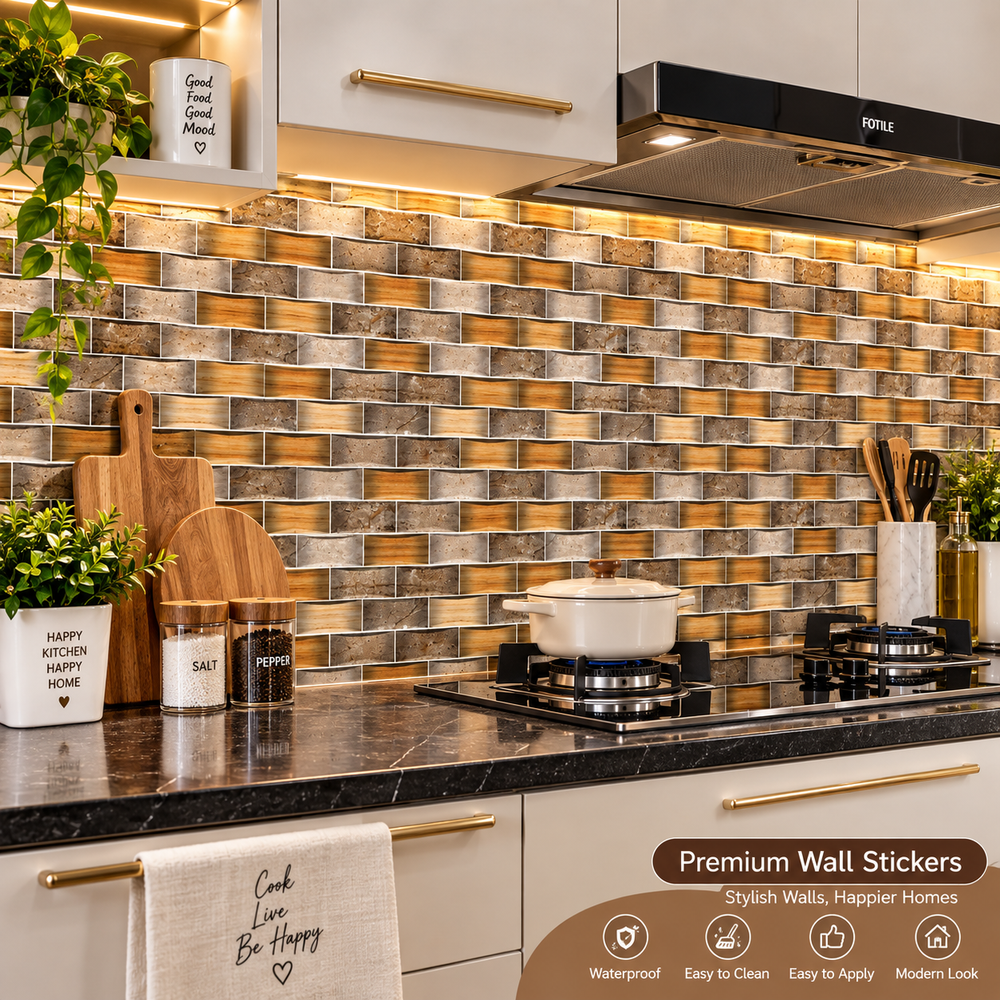 LuxeDecor 3D Wall Stickers β Premium Kitchen & Living Room Makeover
