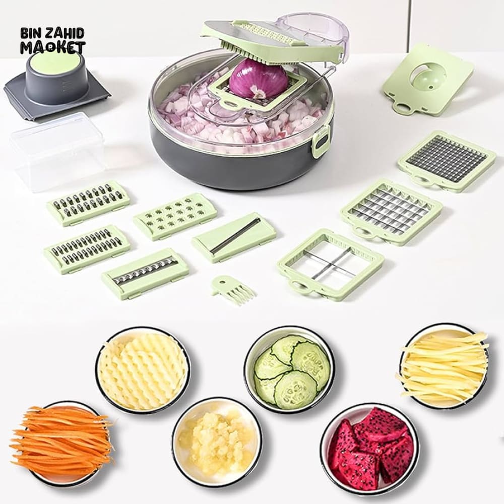 VEGETABLE CHOPPER & SLICER WITH DRAINING BASKET β ASSORTED COLORS